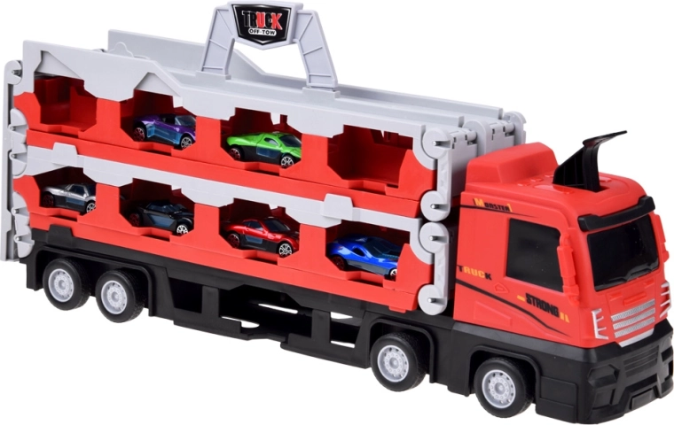 Autotransporter met twee verdiepingen voor 6 autootjes