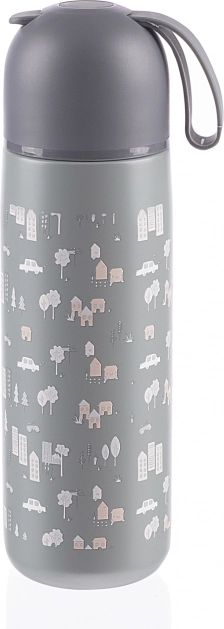 Thermosfles voor dranken met siliconen houder 400 ml, City