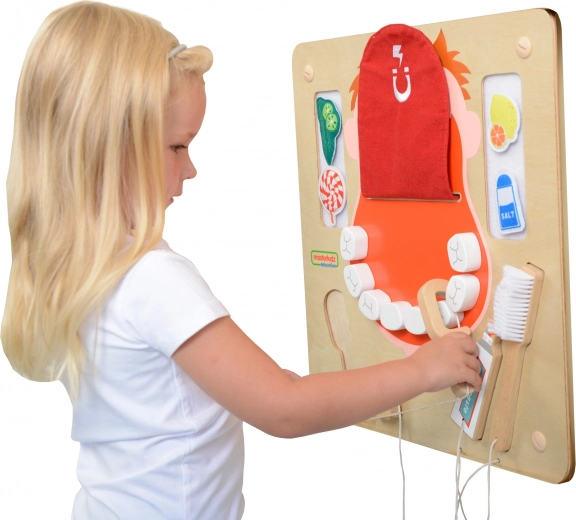 Masterkidz wand-sensomotorisch bord mondhygiëne mond flex montessori