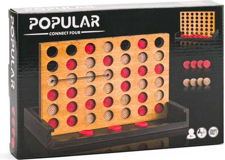 Populair houten spel Vier op een rij