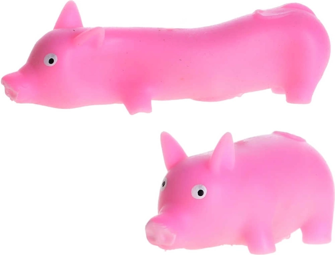 Zacht rekbaar antistresvarkentje 10 cm - 1 stuk