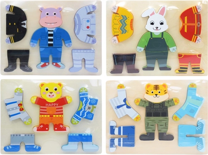 houten inlegpuzzel – verkleden van dieren