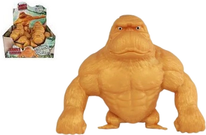 Gouden super rekbaar gorilla-figuurtje – 6 stuks in displaybox