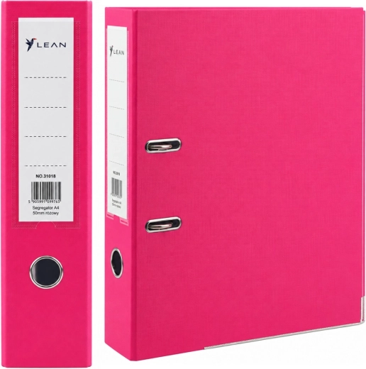 Roze hefboordner voor A4-documenten, rug 80 mm