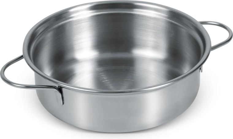 Duurzame pan voor koken en serveren tijdens het spel