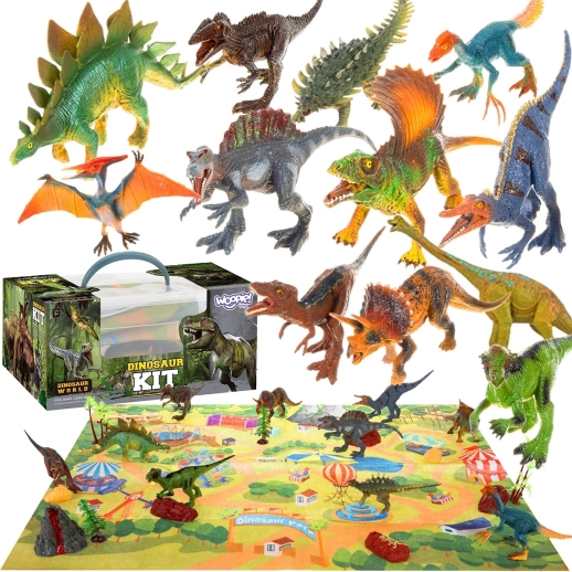 Grote dinosaurusset XXL met speelmat Prehistorische wereld WOOPIE