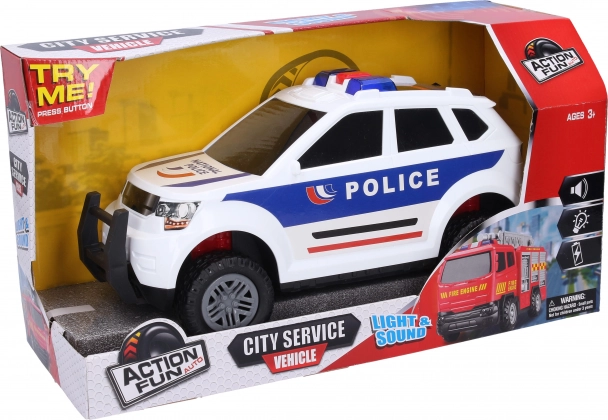 Politieauto met vliegwiel met licht- en geluidseffecten 31 cm