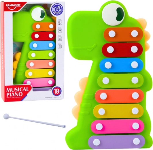 Cimbaaltjes voor kinderen – dinosaurus, groen, 8 tonen