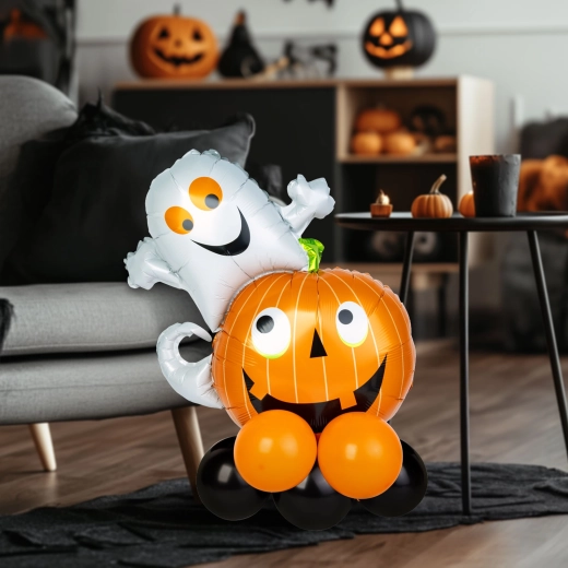 Halloweenballondecoratie met pompoen