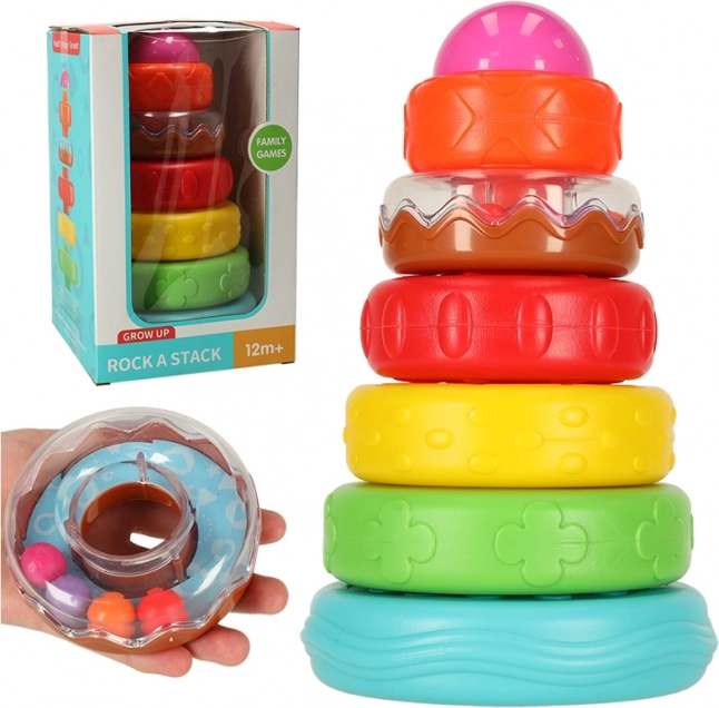 Sensorische Montessori stapeltoren met ringen