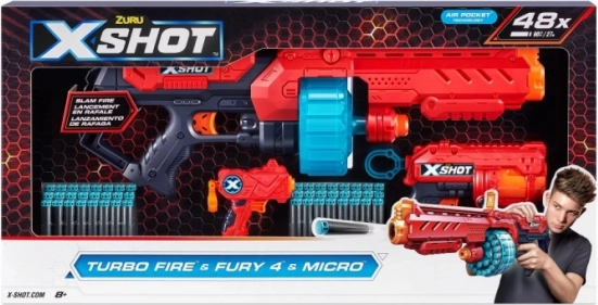 Set X-Shot Excel-blasters Turbo Fire + Fury 4 + Micro