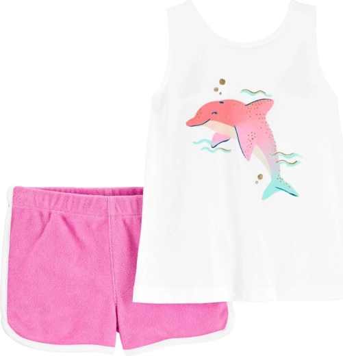 Carter's tweedelige set: hemdje en short Pink Dolphin voor meisjes (9 m)