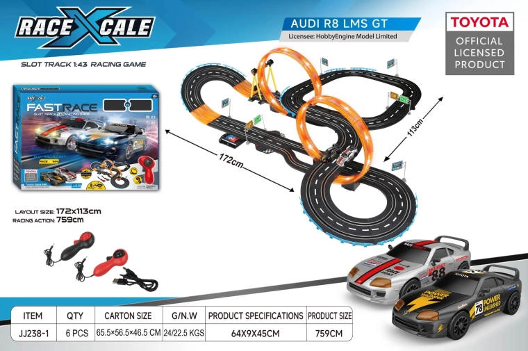 Racebaan Toyota Supra A80 R/C 1:43