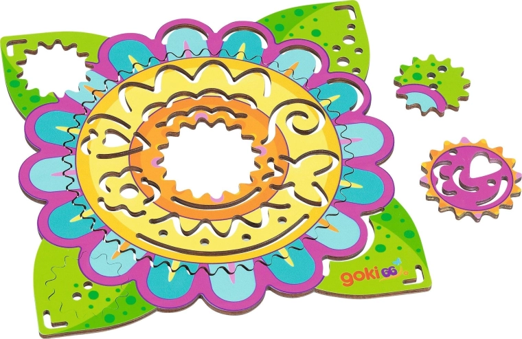 Houten basis met bloemendesign