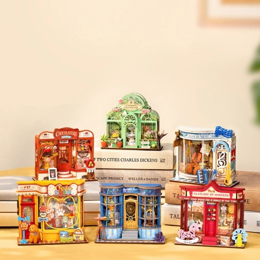 Collectie miniwinkels voor een unieke decoratie