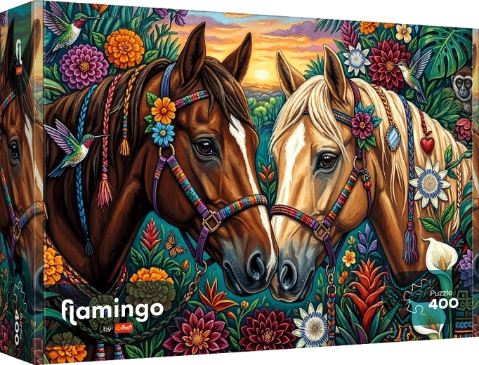 Trefl puzzel Flamingo: Bloemenrace 400 stukjes
