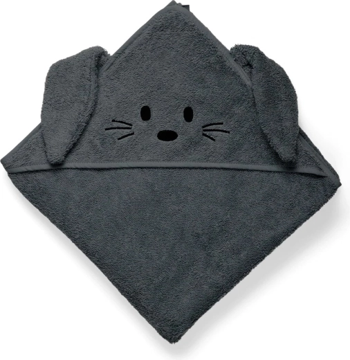 Nuuroo Aki babyhanddoek met capuchon asphalt