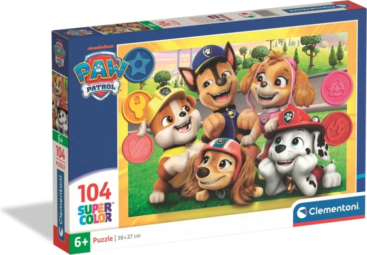 Puzzel 104 Super Color PAW PATROL van Clementoni