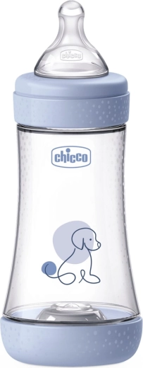 Chicco antikoliek babyfles Perfect5 240 ml met speen Physio, medium doorstroom 2m+