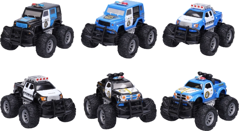 Terreinpolitieauto met terugtrekaandrijving 14 cm - 1 stuk