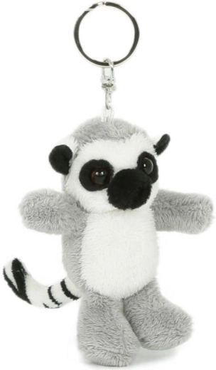 Pluchen sleutelhanger ringstaartmaki 7 × 8 cm