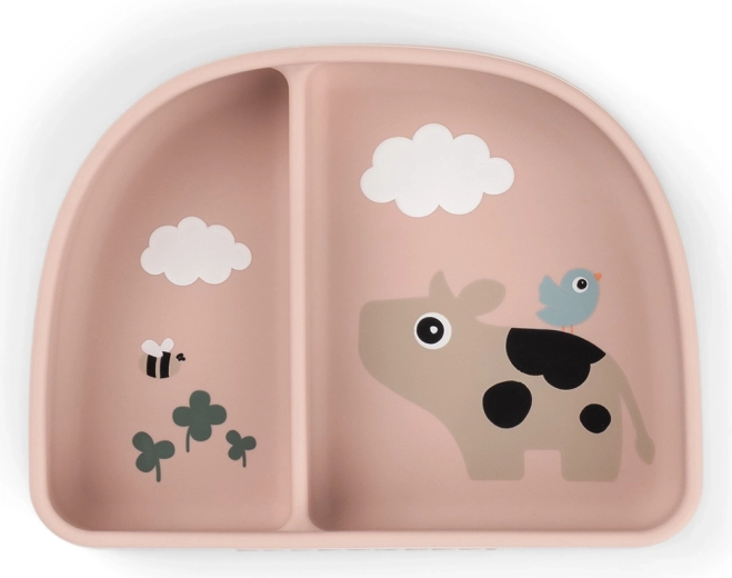 Done by Deer zuignapkom met vakjes Stick&Stay Tiny farm roze