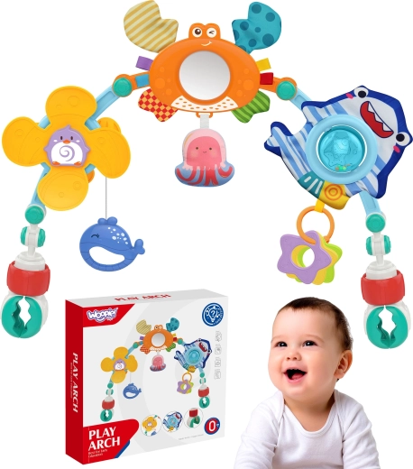 Woopie baby speelboog met speeltjes voor wandelwagen en wieg