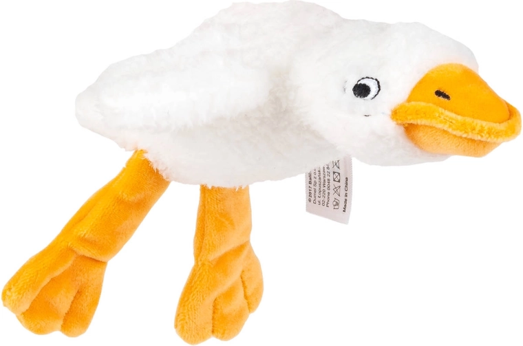 Sensorische pluchen gans Balibazoo 23 cm wit