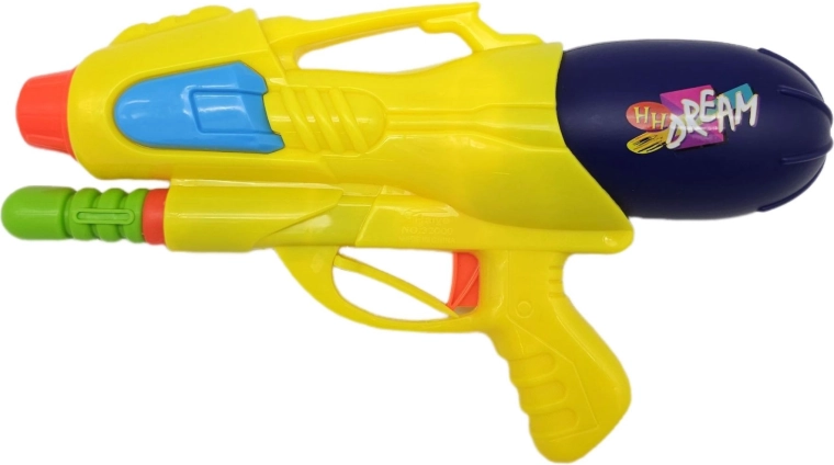 Waterpistool met pompje 29 cm, geel - 1 stuk