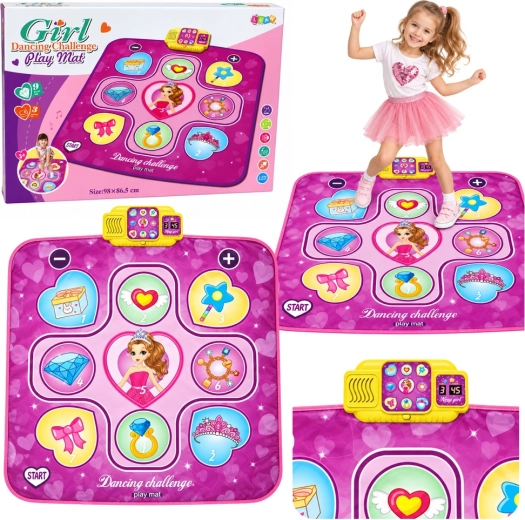 Interactieve dansmat Prinses met ledverlichting en muziek