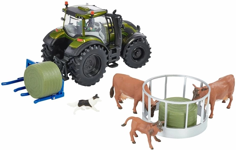 Gedetailleerde Valtra-tractor met bestuurder