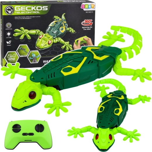RC gekko met afstandsbediening, klimt op muren en draait 360°, groen