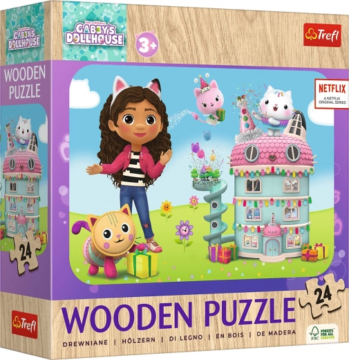 Houten puzzel Vrolijke Gabby en vrienden 24 stukjes