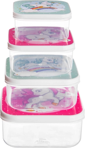 Set van 4 boxen voor eenvoudig portioneren van snacks