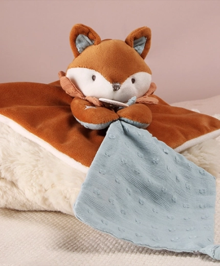 Knuffeldoek 2-in-1: vos en dekentje voor een veilig gevoel