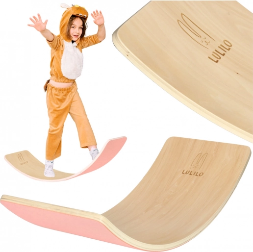Houten balansbord met vilt Lulilo AJLO – Roze