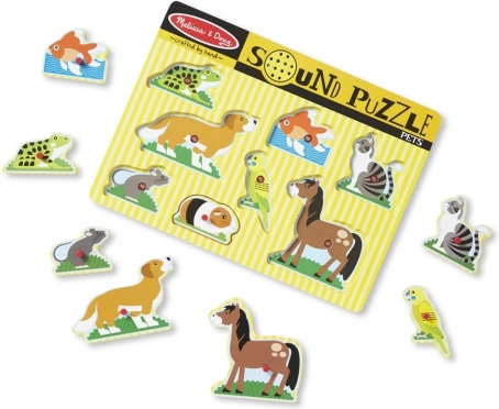 Melissa & Doug houten geluidspuzzel – huisdieren