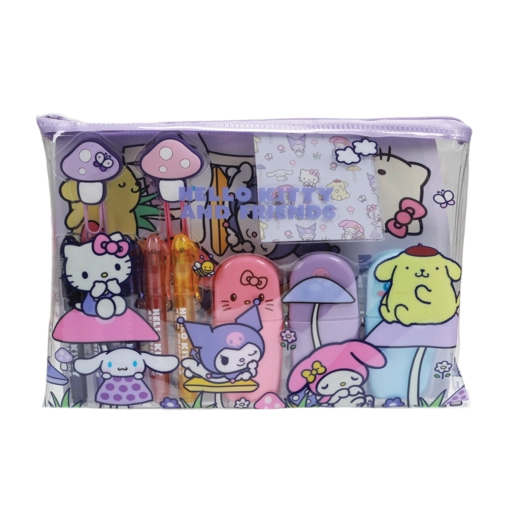 Hello Kitty en vrienden – grote schoolset met Mushroom-motief