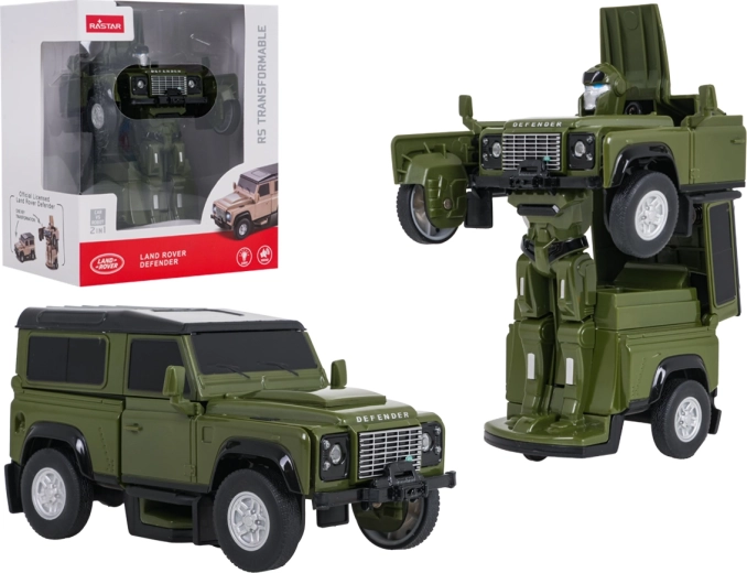 Transformerende auto en robot 2-in-1 Land Rover Defender RASTAR groen