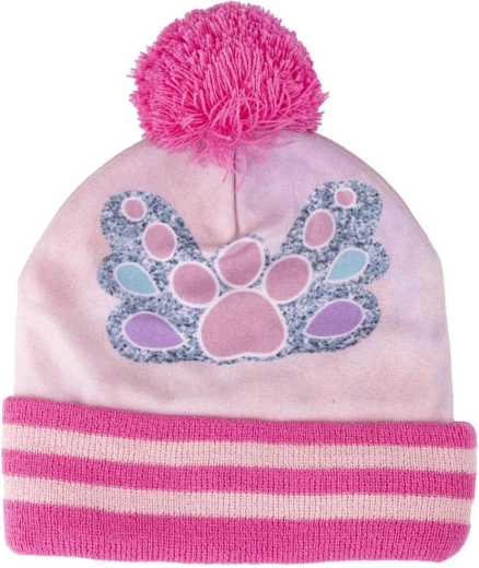 Warme gebreide muts met pompon