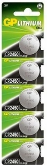 GP lithium knoopbatterijen CR2450, 5 stuks