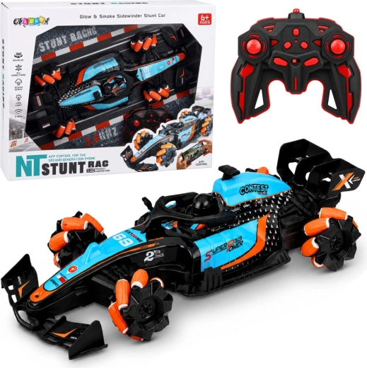 Stunt-race RC-auto 4WD 1:10 met rookeffect en 360°-draai