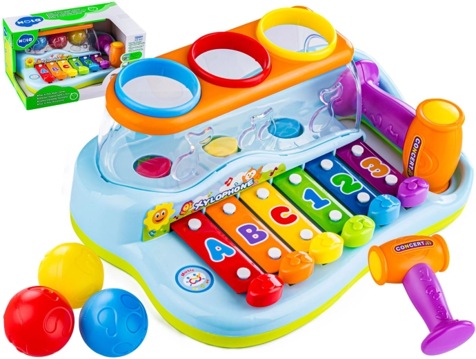 Kinderpiano met xylofoon en hamerspel met balletjes - 1 stuk