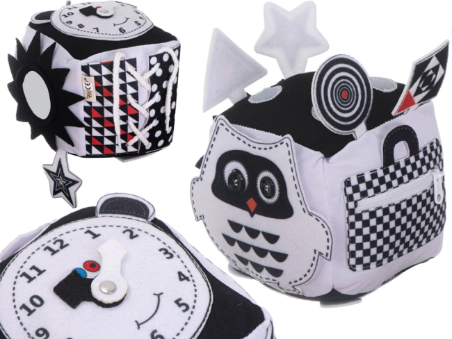 Educatieve zwart-wit contrast sensorische kubus