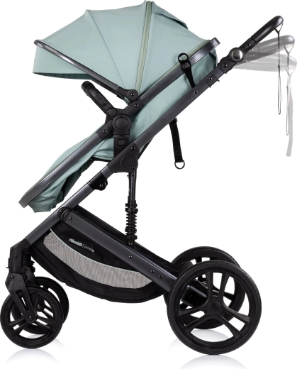 Omkeerbare zitting en verstelbare duwbeugel