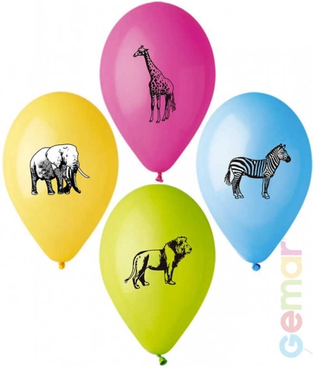 Gemar pastel latex ballon Safari met dubbelzijdige opdruk 26 cm - 1 stuk