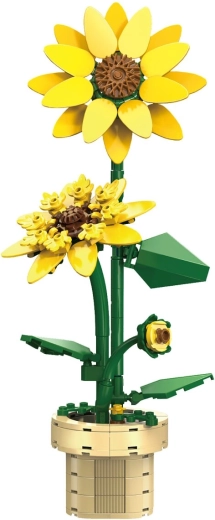CaDA Zonnebloem van bouwstenen op schaal 1:4