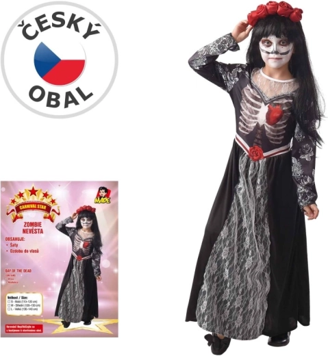 Zombiebruidsjurk voor meisjes, 130–140 cm