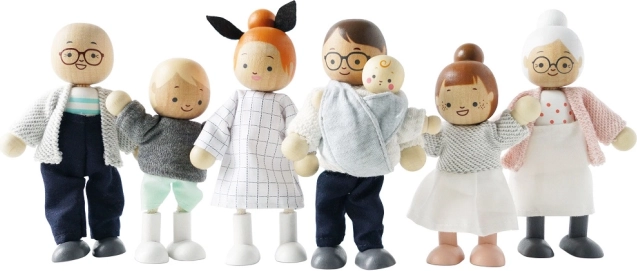 Houten poppen Mijn gezin - Le Toy Van
