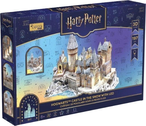 CubicFun Harry Potter kasteel Zweinstein 3D-puzzel met LED (wintereditie)